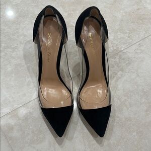 Authentic Gianvito Rossi Black and Clear Women's Heels